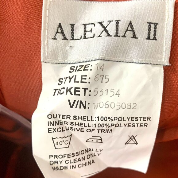 Bronze Satin Strapless Gown Beaded Empire Waist Pleated Bust Bridgerton 14 New - Picture 11 of 12